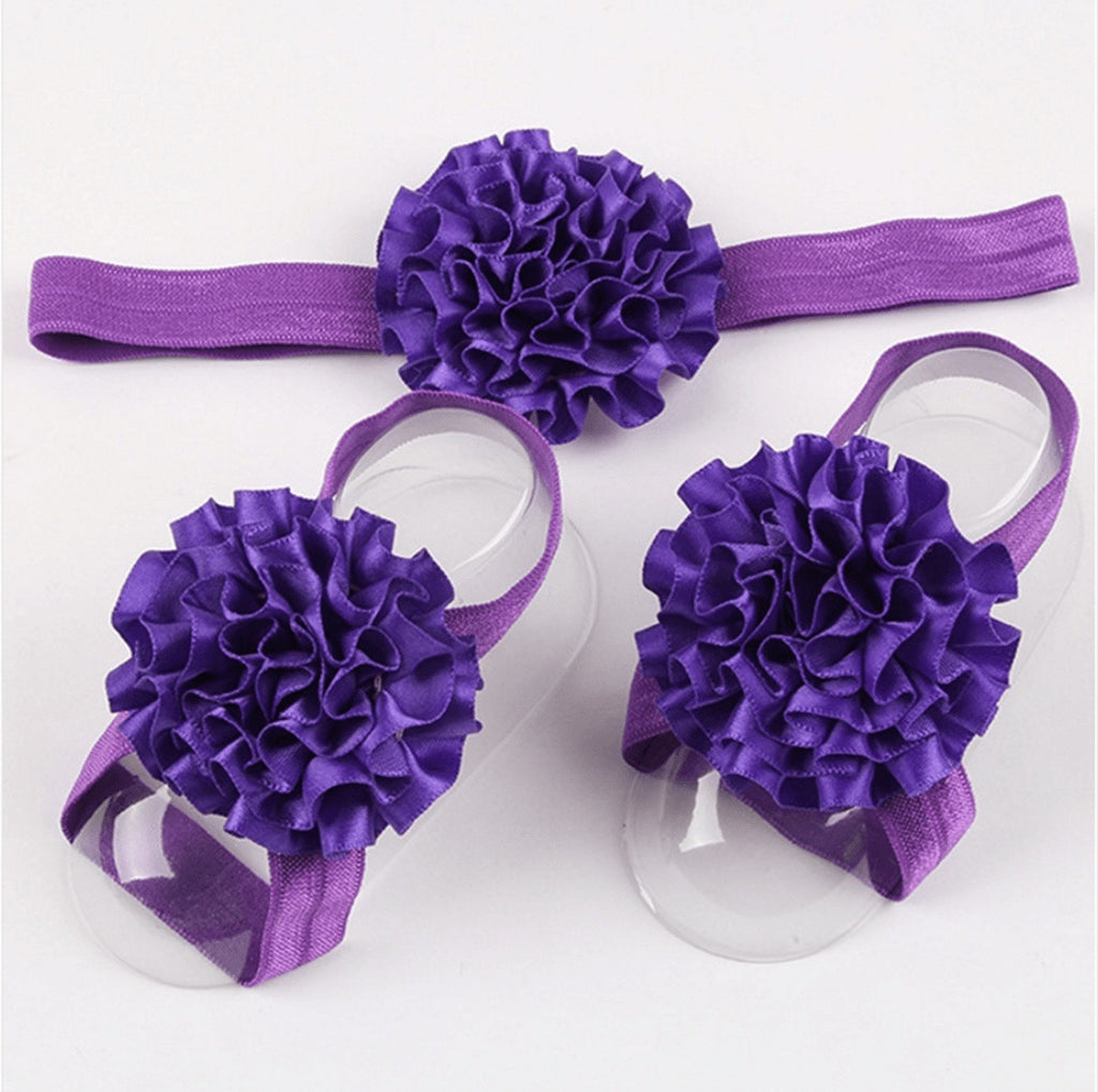 Baby Flower Headband & Barefoot Sandals - Friends of Irony LLC