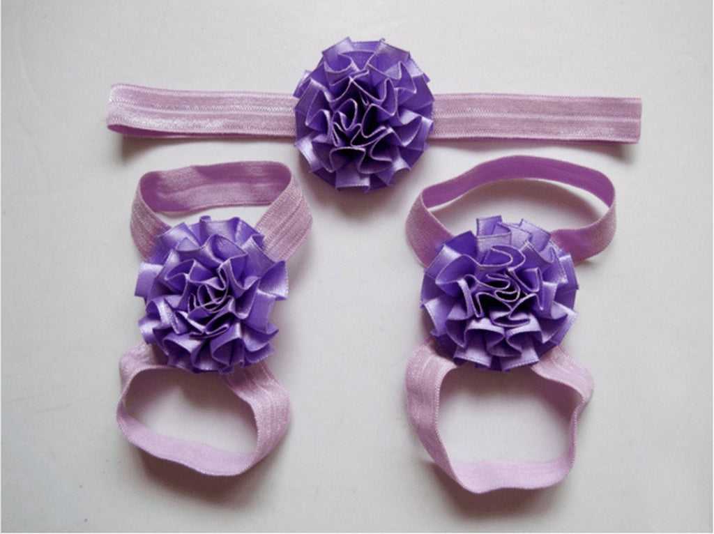 Baby Flower Headband & Barefoot Sandals - Friends of Irony LLC