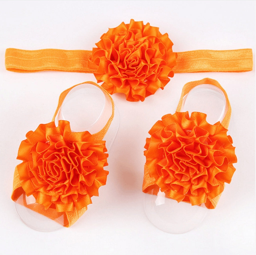 Baby Flower Headband & Barefoot Sandals - Friends of Irony LLC