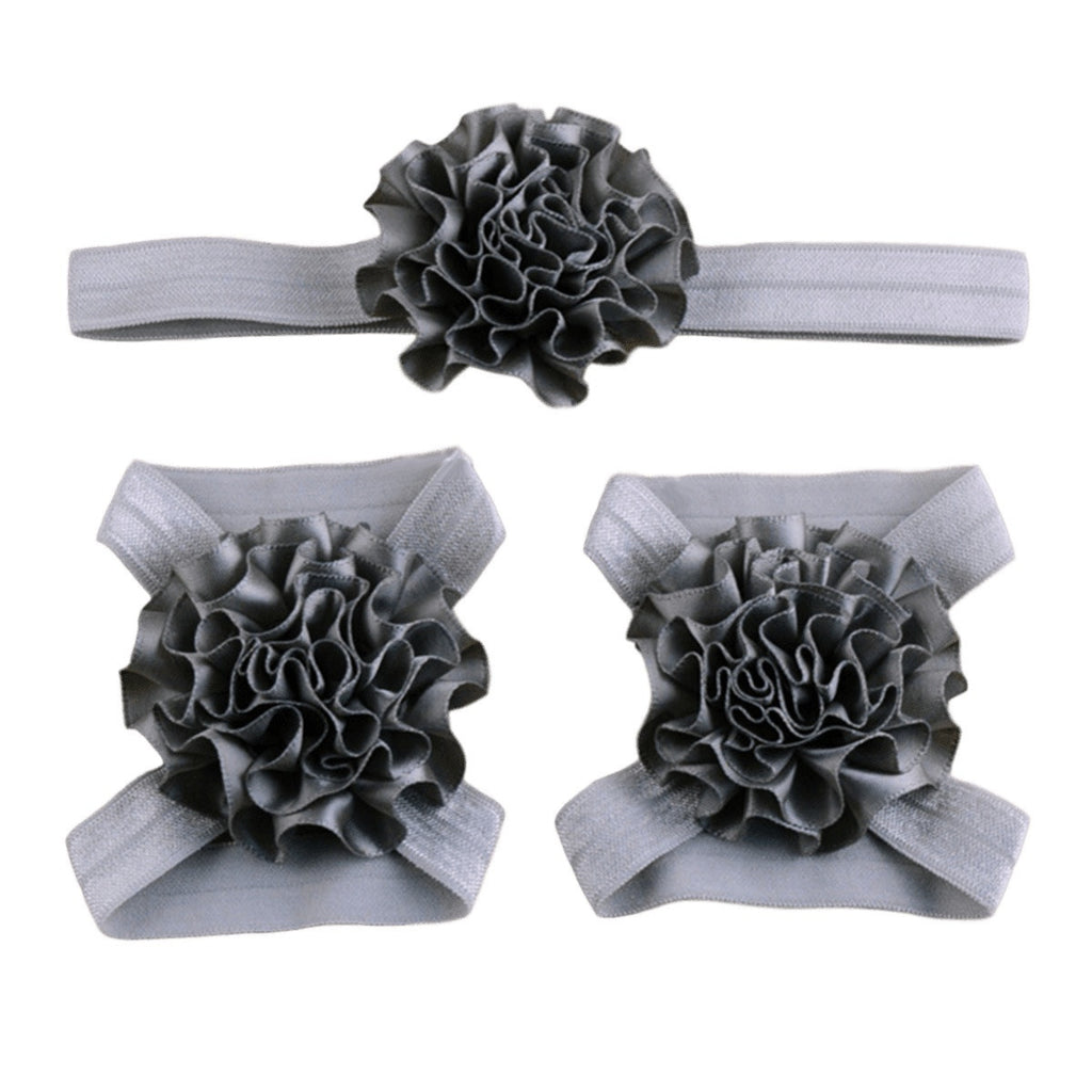 Baby Flower Headband & Barefoot Sandals - Friends of Irony LLC