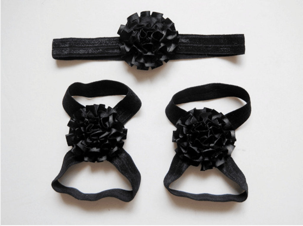 Baby Flower Headband & Barefoot Sandals - Friends of Irony LLC