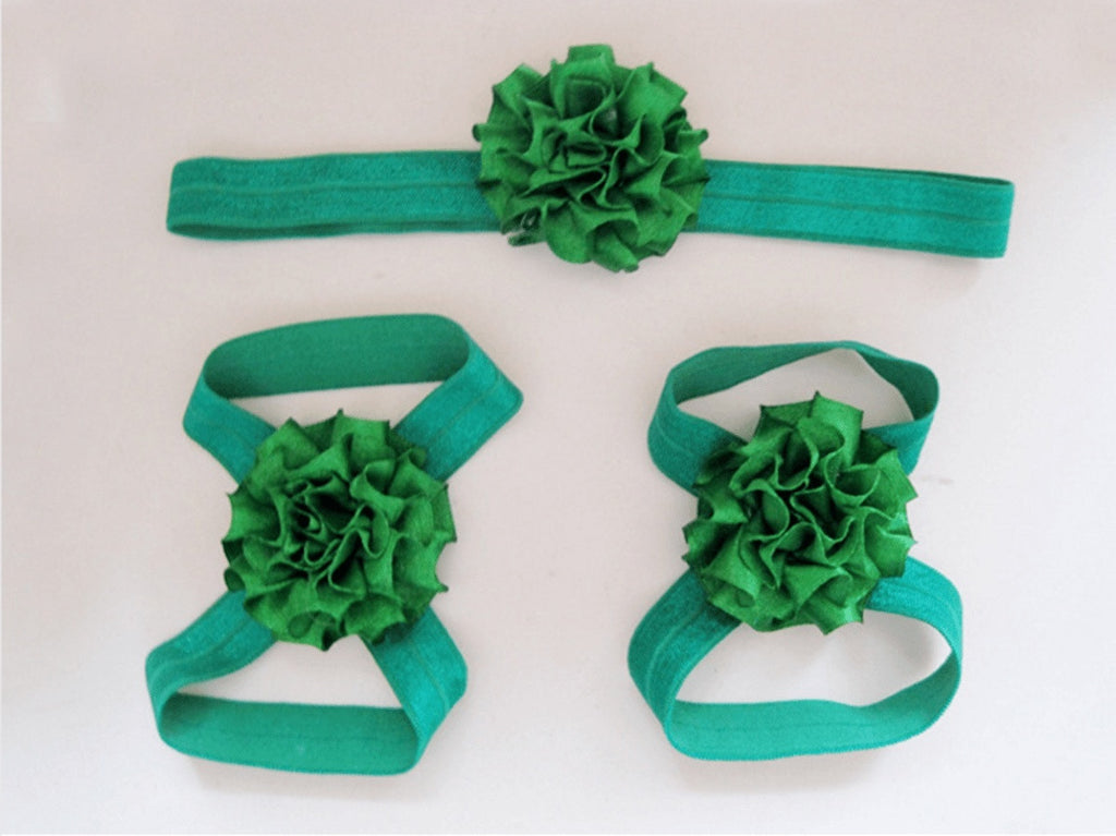 Baby Flower Headband & Barefoot Sandals - Friends of Irony LLC