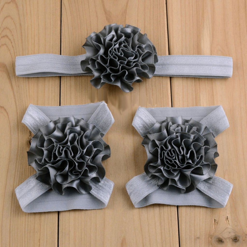 Baby Flower Headband & Barefoot Sandals - Friends of Irony LLC