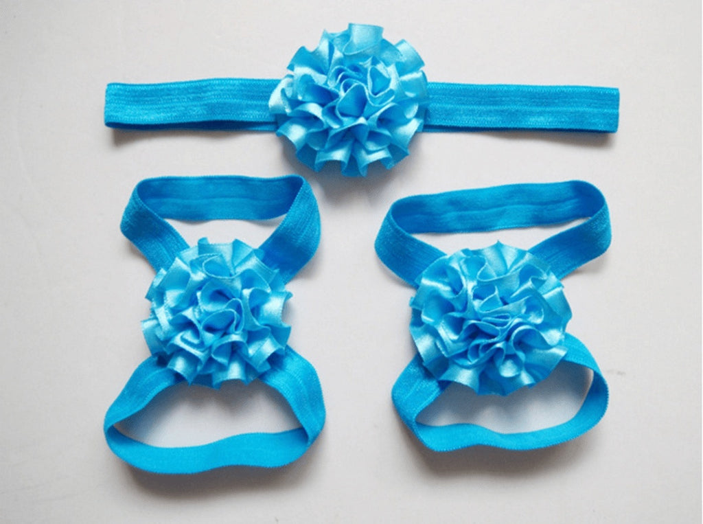 Baby Flower Headband & Barefoot Sandals - Friends of Irony LLC